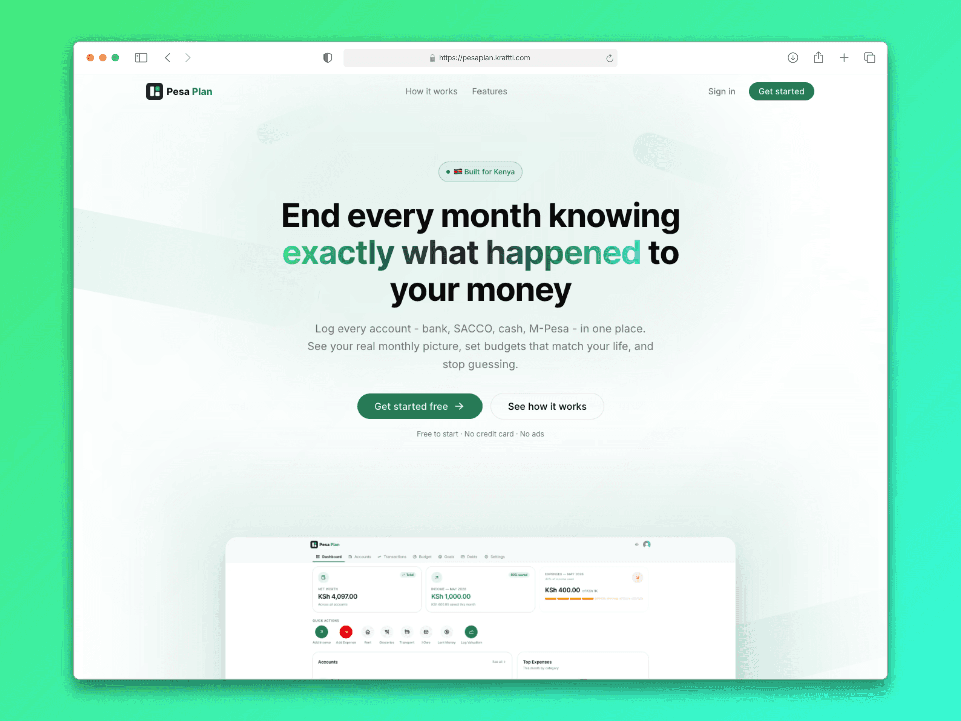 PesaPlan product screenshot